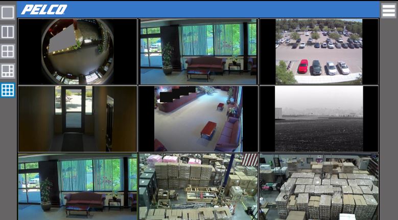 Live View of CCTV cameras on pelco CMS