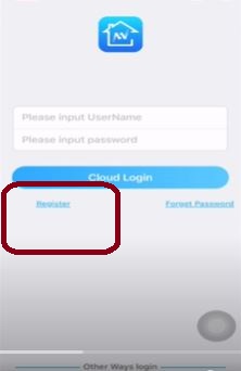 login page to the app 