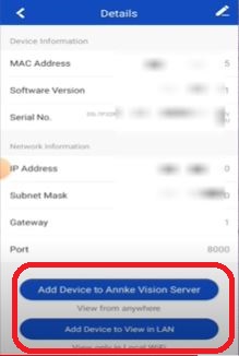Add devices to Annke server