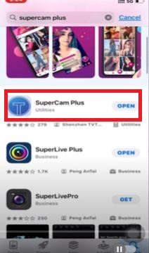 Install SuperCam plus App on iPhone