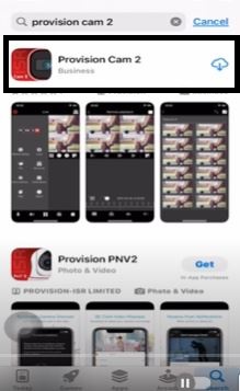 Install Provision Cam2 App on the iPhone