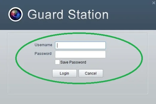 Username and password for login