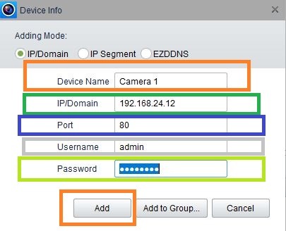 adding the device 