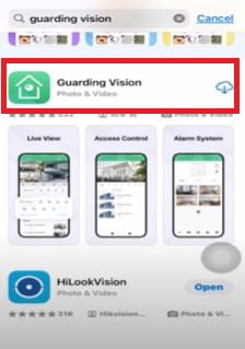 Install Guarding Vision App on the iOS