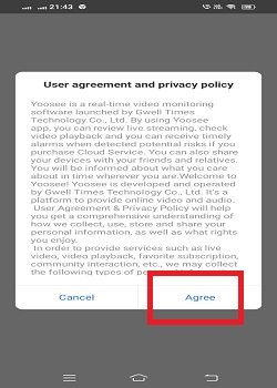 Privacy policy page of the Yoosee app