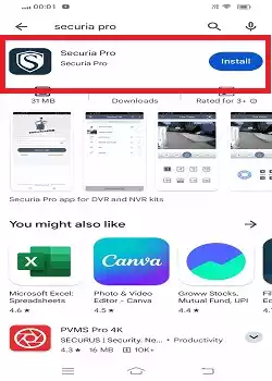 Securia Pro App on the Google play Store