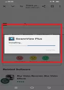 SwannView Plus App installation in progress