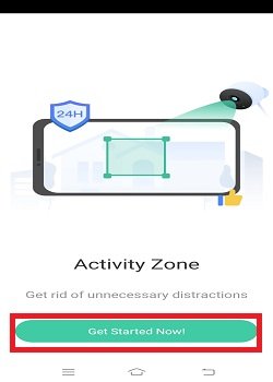 press the get started zone to play the app