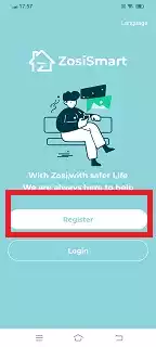 Register the user ID and password of the Zosi Smart App