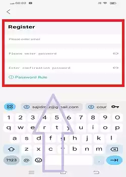 add email ID and create a password