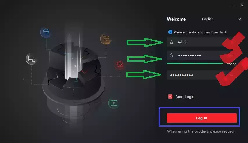 create username and password