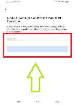 Enter the setup code