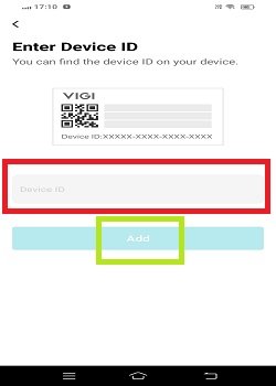 enter the device ID for connection