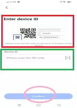 Give device ID to connect