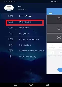 Press the playback option