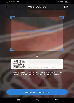 Add the device by the QR Code scan