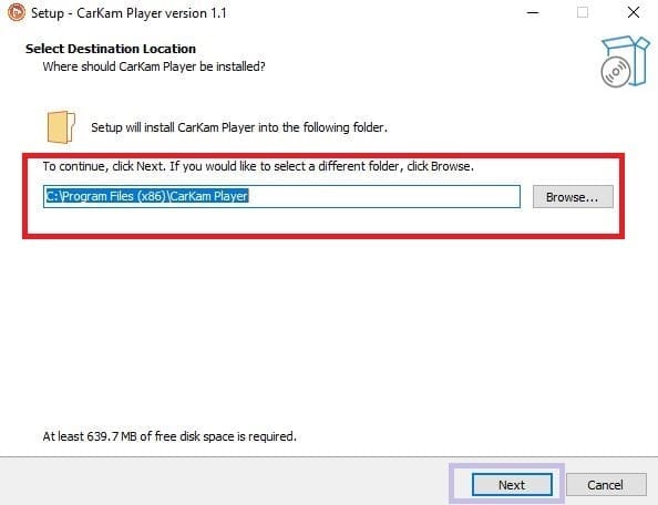 Install CarKam for PC App on Windows 11/10 & Mac OS 3 Select the destination location of the app