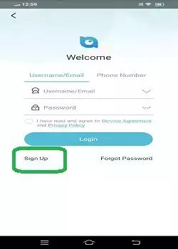 Press the sign up button