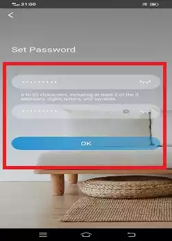 Set password of the app