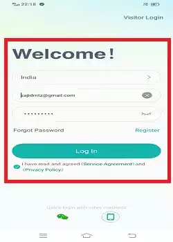 Sign in to the app