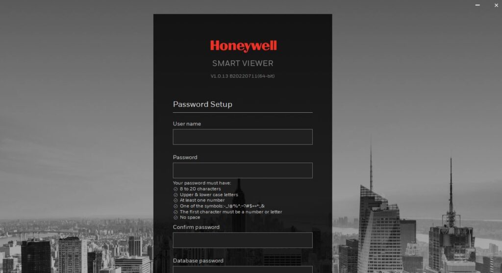 username and password page