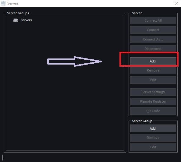 Press the add button to connect CCTV devices