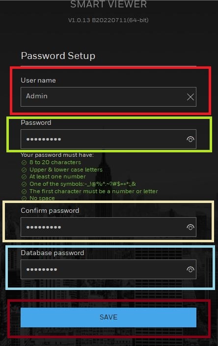 Create a username and password