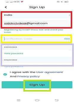 verify the email ID and createa password