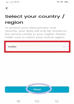 select the country