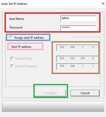 Auto set IP address page