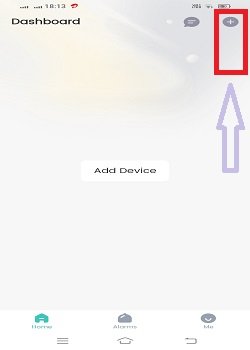 Add device page of the app