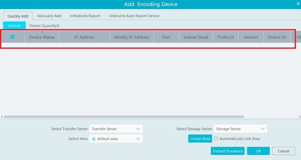 mention the IP address, username and password to connect the camera