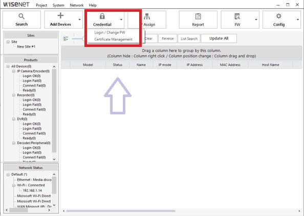 login and manage passwords of the devices