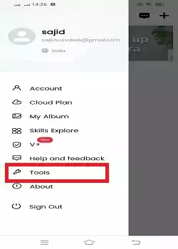 Select the 'Tools' option