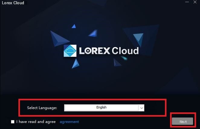 select the language of the application