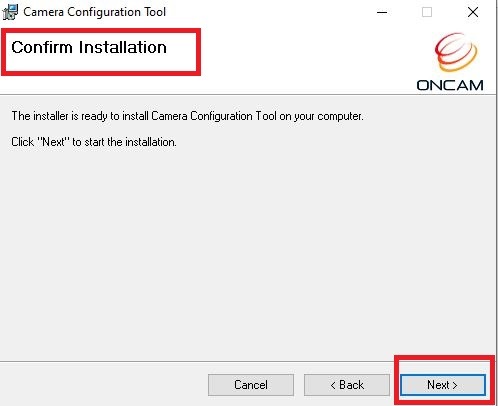 confirm installation page