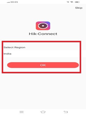 login page of the Hik-Connect