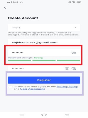 create a username and password