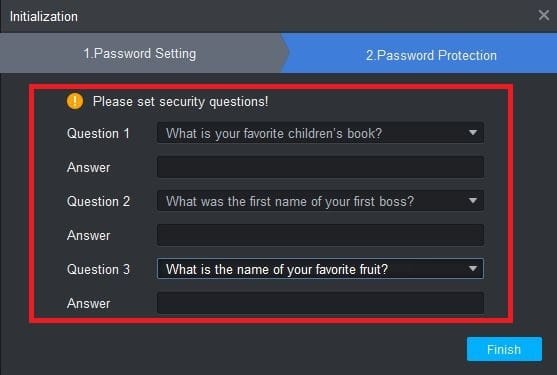 replies questions and remember them in case you forget password