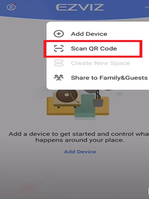 scan the QR code of the device