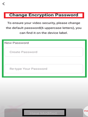 enter new created password