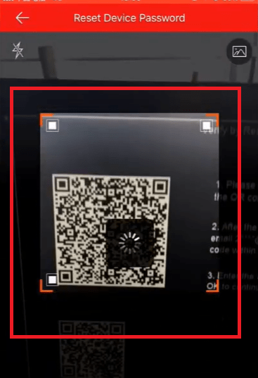 scan to reset the password