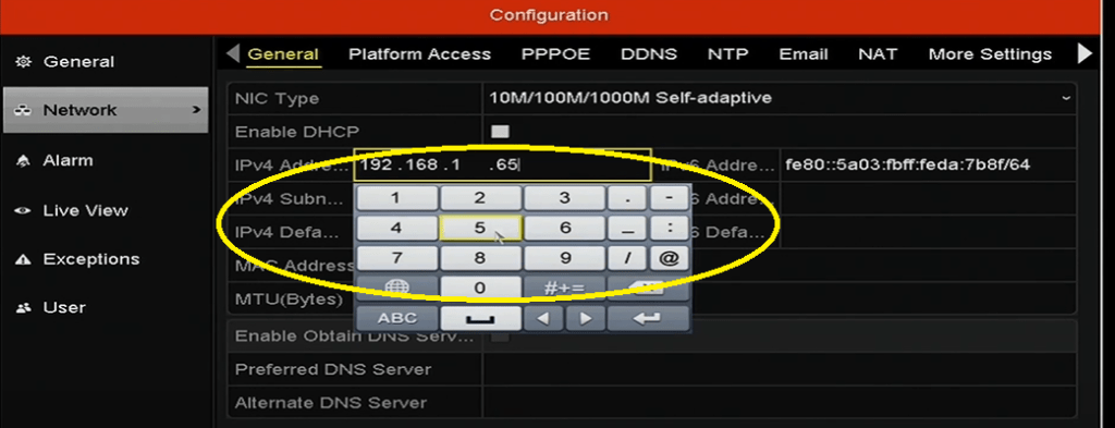 enter the device IP address