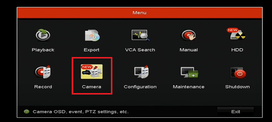 Select the camera option