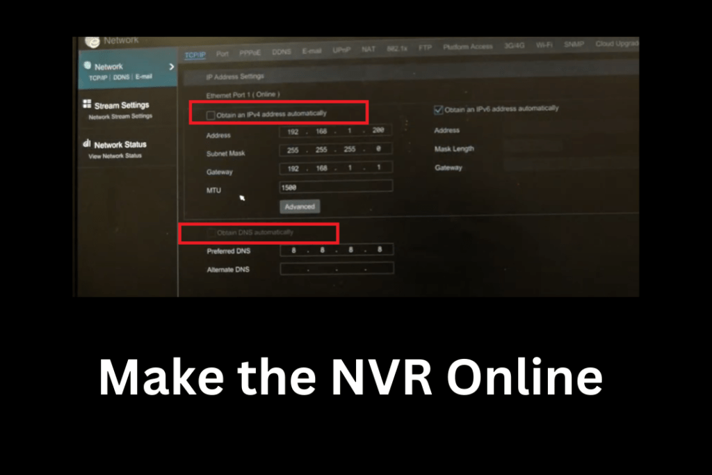 make the NVR online