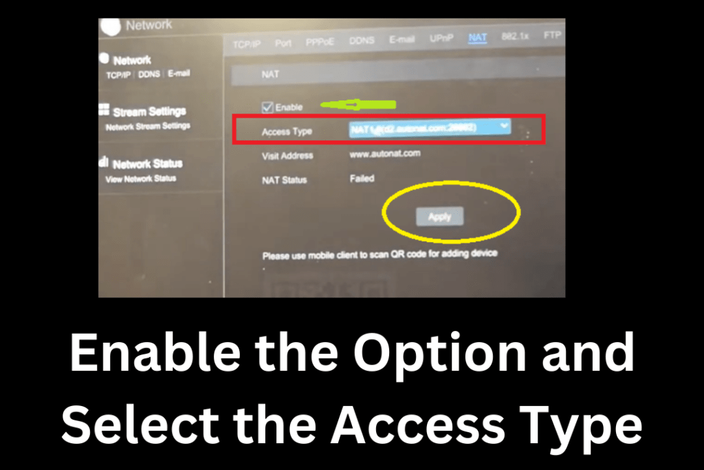 enable the Access type option