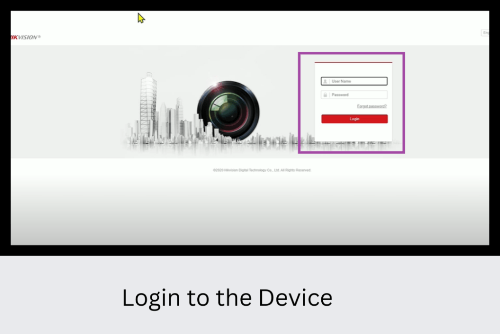 login to the device