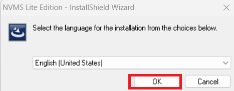 select the languge of the software for the installation