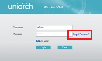 How to Reset UNV IP Camera Password- Full Illustration 3 press the forget password option
