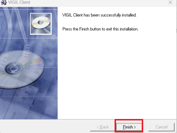 press the finish button